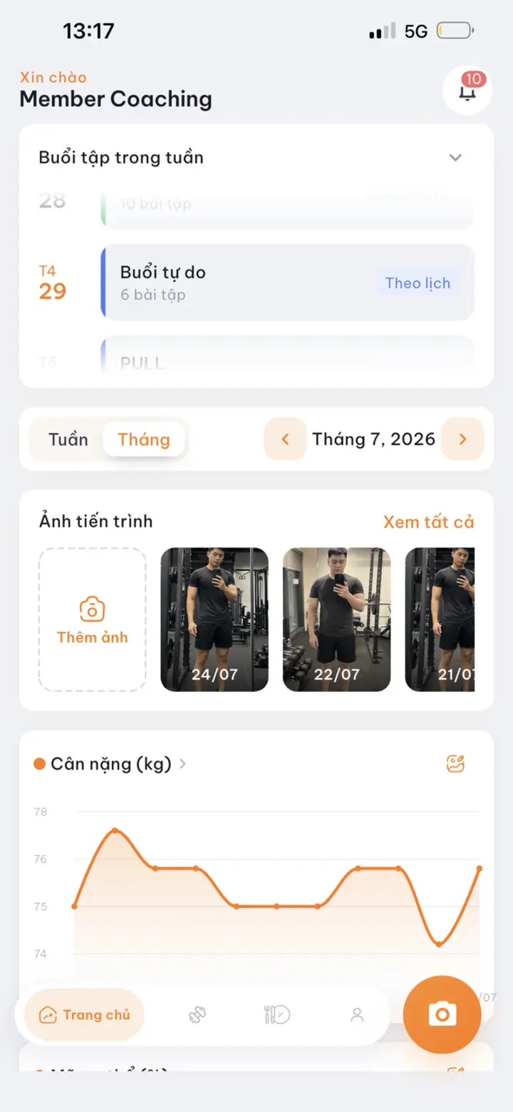 Trang chủ tổng quan của học viên
