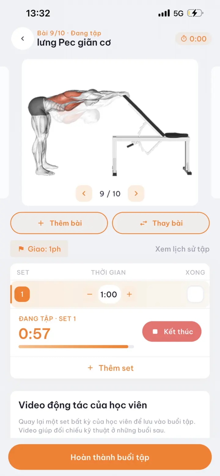 Buổi tập đang tập, chi tiết bài