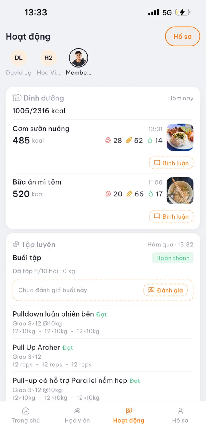 Hoạt động học viên